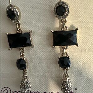 Vintage Elegant Black, Gold and Silver Earrings